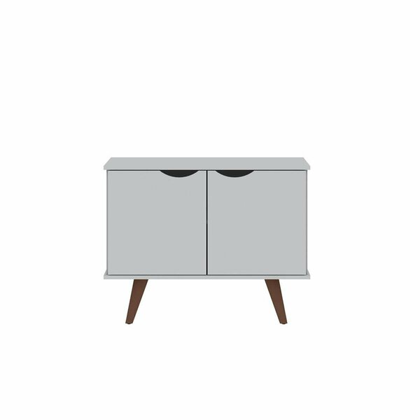 Designed To Furnish Hampton Accent Cabinet with 2 Shelves Solid Wood Legs in White, 25.59 x 33.07 x 15.75 in. DE2616298